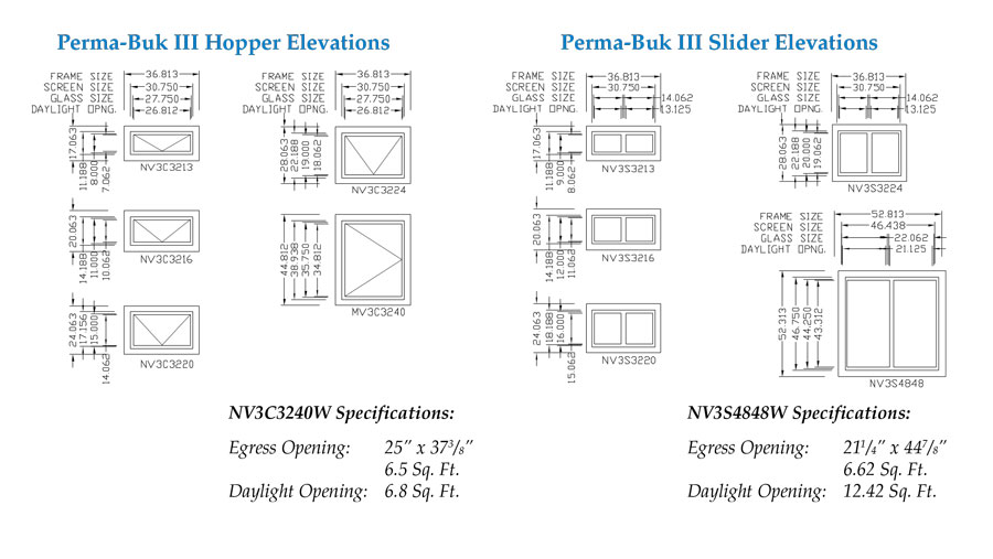 Perma-Buk III Size & Elevation Chart