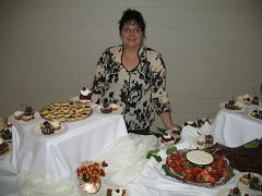 A wonderful dessert buffet, provided by Katrina Isaacson (pictured) of Johanna May's Fine Teas (Weston, Wis.), followed the concert.