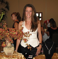 Jewelry artisan Renee Dovorany at August 19, 2010, jewelry sale to benefit People to People Project. 
