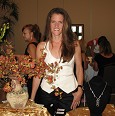 Jewelry artisan Renee Dovorany at August 19, 2010, jewelry sale to benefit People to People Project. 