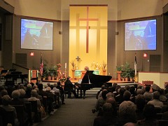 Steve delighted the audience with an evening of music from his heart, played on a Steinway Model D, the largest Steinway made, which was brought in especially for this concert. 