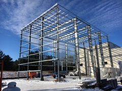 Steel up for crane building in Mosinee Industrial Park