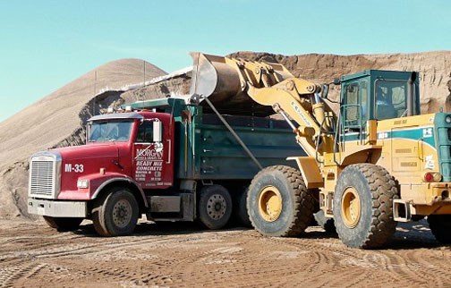 Morgan Sand and Gravel, LLC trucks and plant