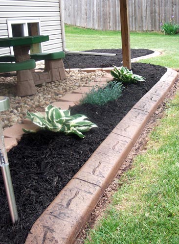 flower garden and tree edging