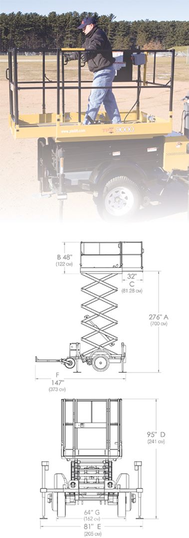 TXP Scissor Lift zero turn, towable/drivable scissor lift features auto-leveling and both slab and rough-terrain capabilities.