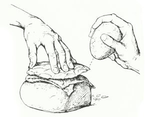 shaping a chipped stone