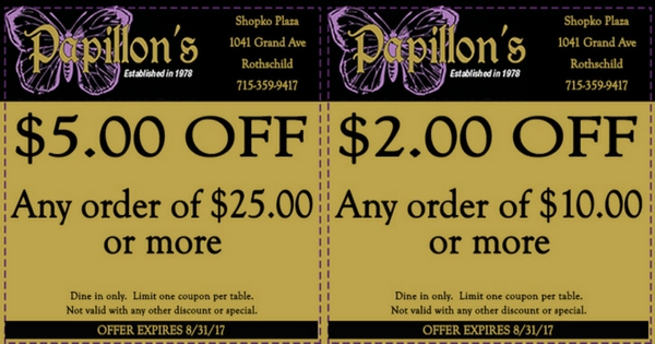   Restaurant Coupons in Wausau Area