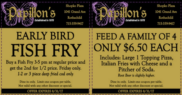   Restaurant Coupons in Wausau Area