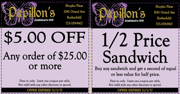   Food & Drink Coupons in Wausau Area