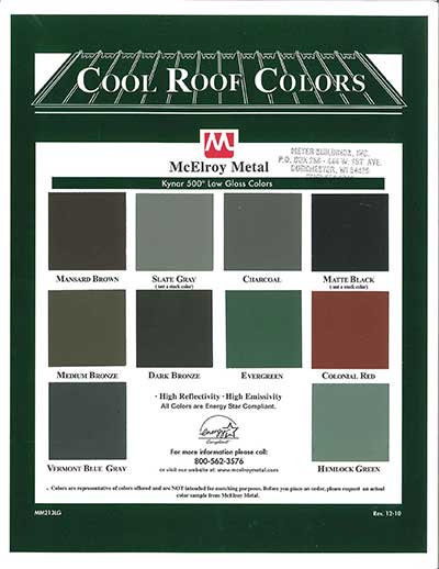 building color charts  Meyer Recreational Buildings