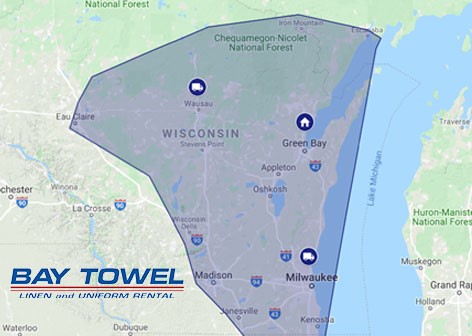 Service Area Map for Bay Towel Service Area Map for Bay Towel