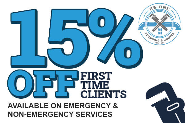 15% off Plumbing Services For First Time Clients