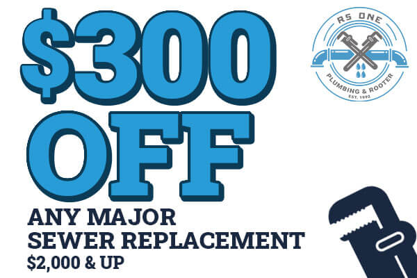 $300 Off Any Major Sewer Replacement $2,000 and Up