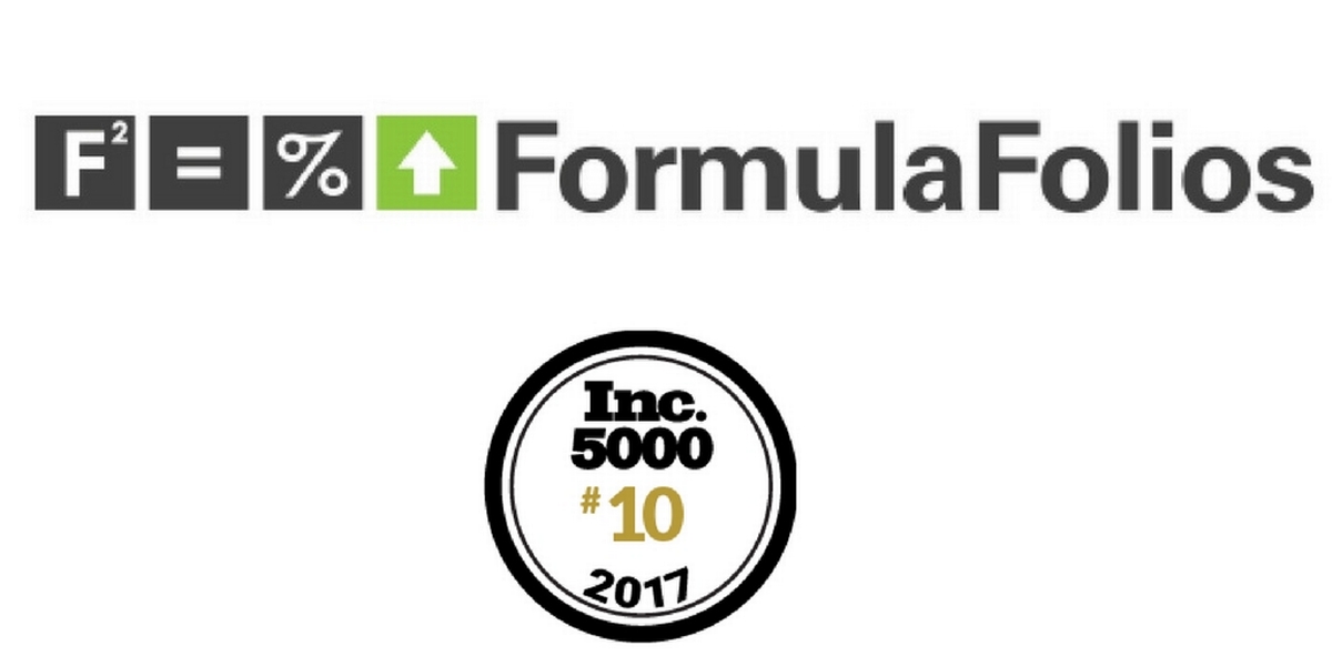 FormulaFolio Ranked #10 Fastest-Growing Company on Inc. 5000