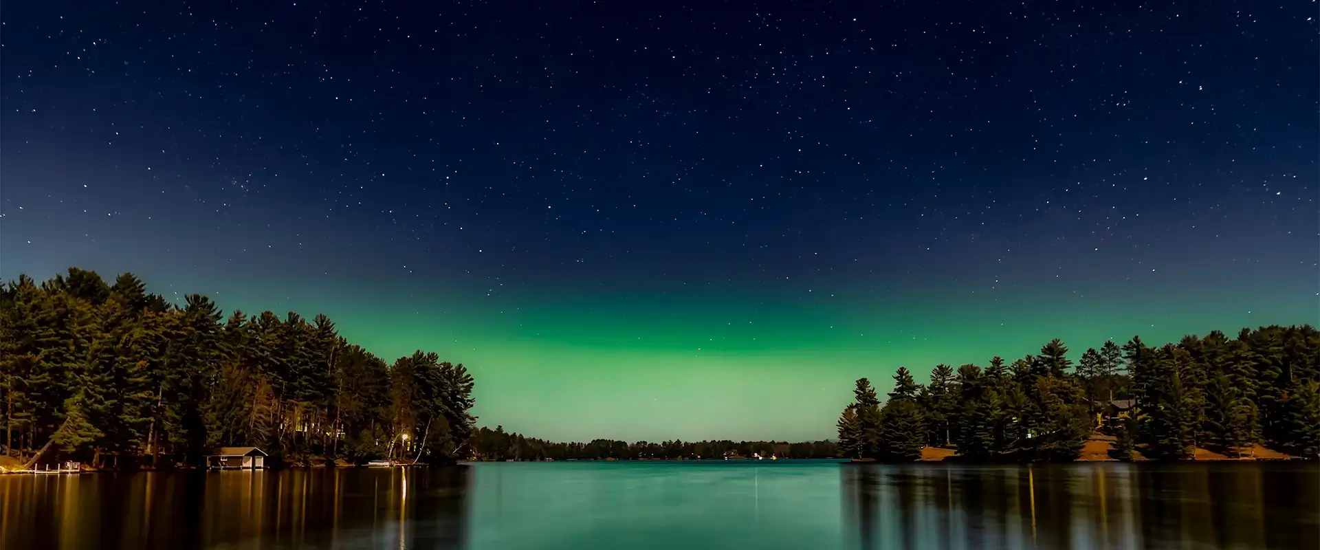 Night time on the lake