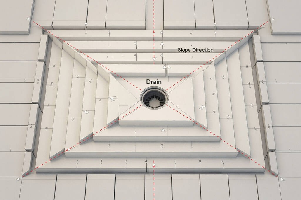 Tapered Roof Insulation Layout for Flat Roof Drainage