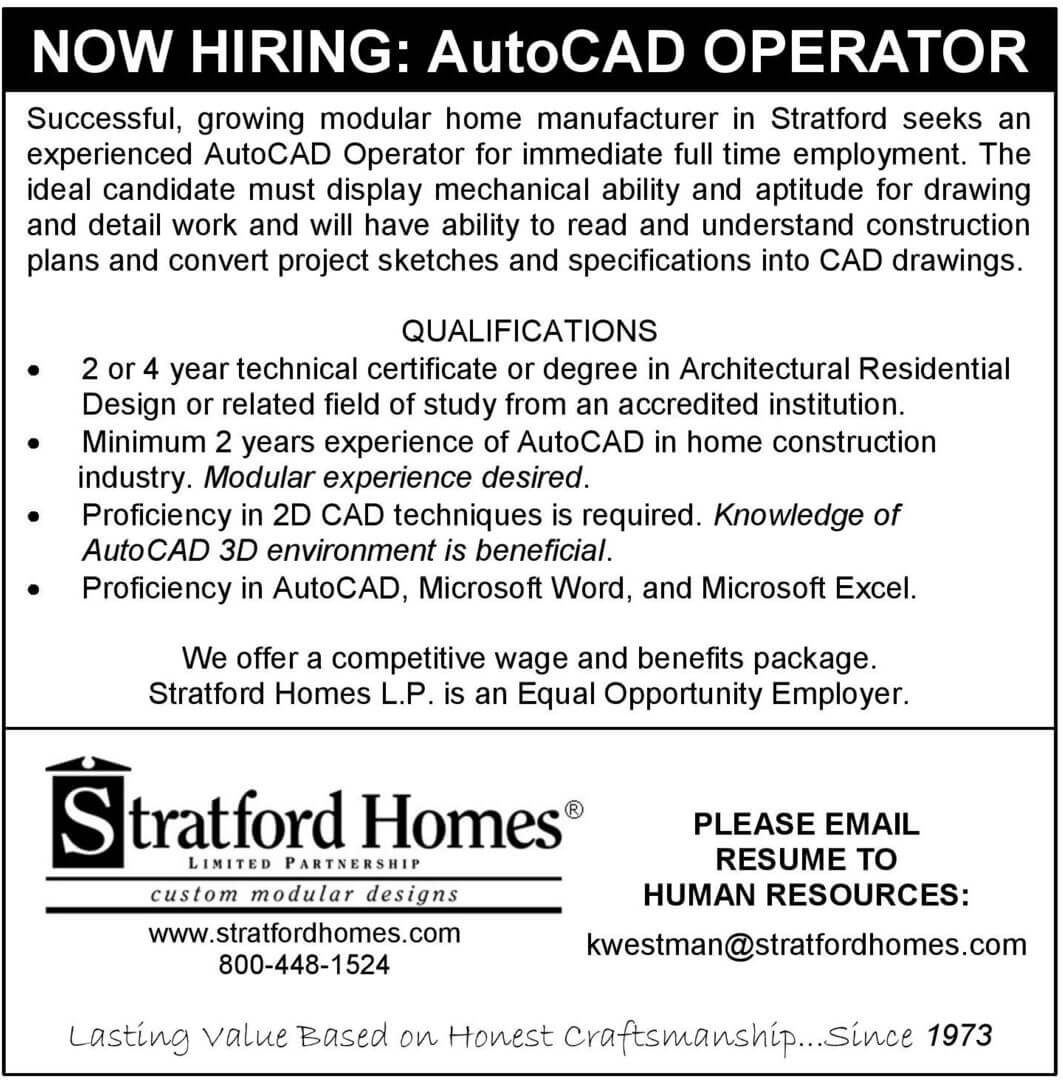 Now Hiring: AutoCAD Operator