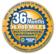 NAPA AutoCare Peace of Mind® Warranty - 36 Months/36,000 Miles Nationwide Warranty