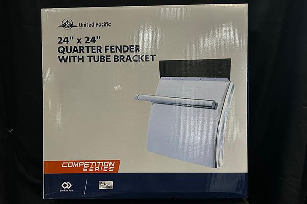 24in x 24in Stainless Quarter Fender Set with Tube Bracket (Pair) 