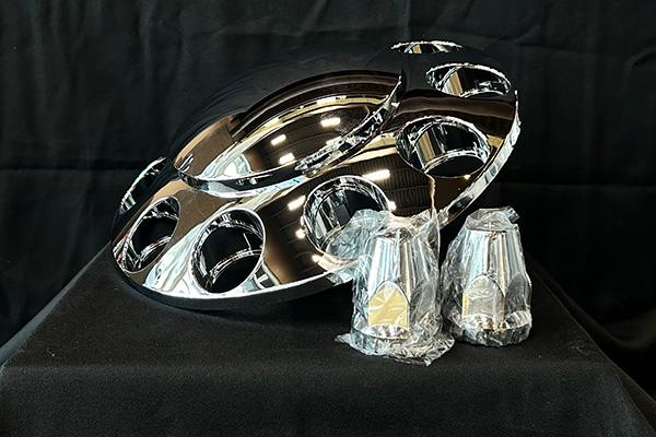 Chrome Dome Front Axle Cover With 33mm Standard Thread-On Nut Cover 