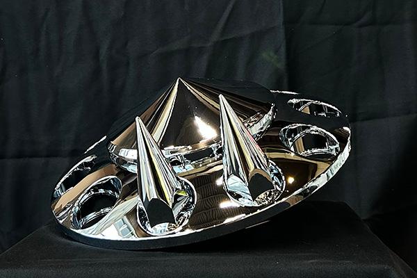 Chrome Pointed Front Axle Cover With 33mm Standard Thread-On Nut Cover 