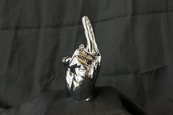 Finger Die Cast Hood Ornament - Chrome 