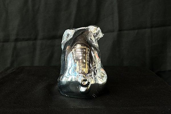 Sitting Pig Die Cast Hood Ornament - Chrome 