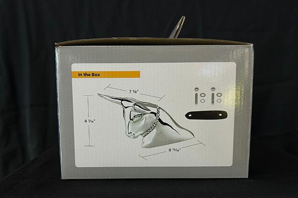 Longhorn Bull Die Cast Hood Ornament - Chrome 