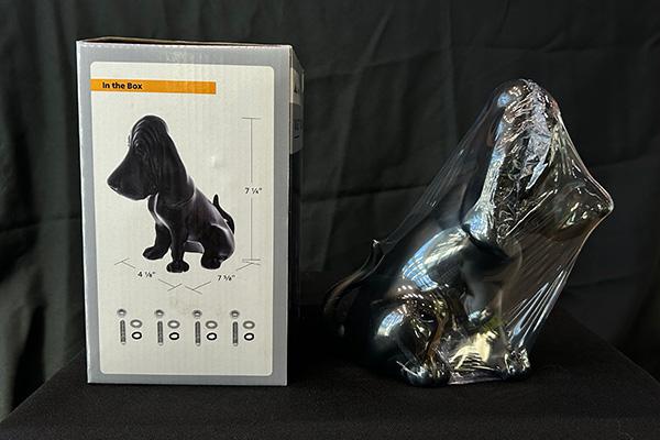 Basset Hound Die Cast Hood Ornament - Matte Black 