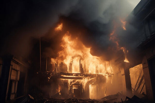 Water Removal Pros fire and smoke damage restoration for a burning structure
