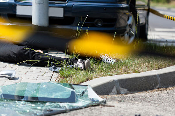 Scene of car crash Scene of car crash