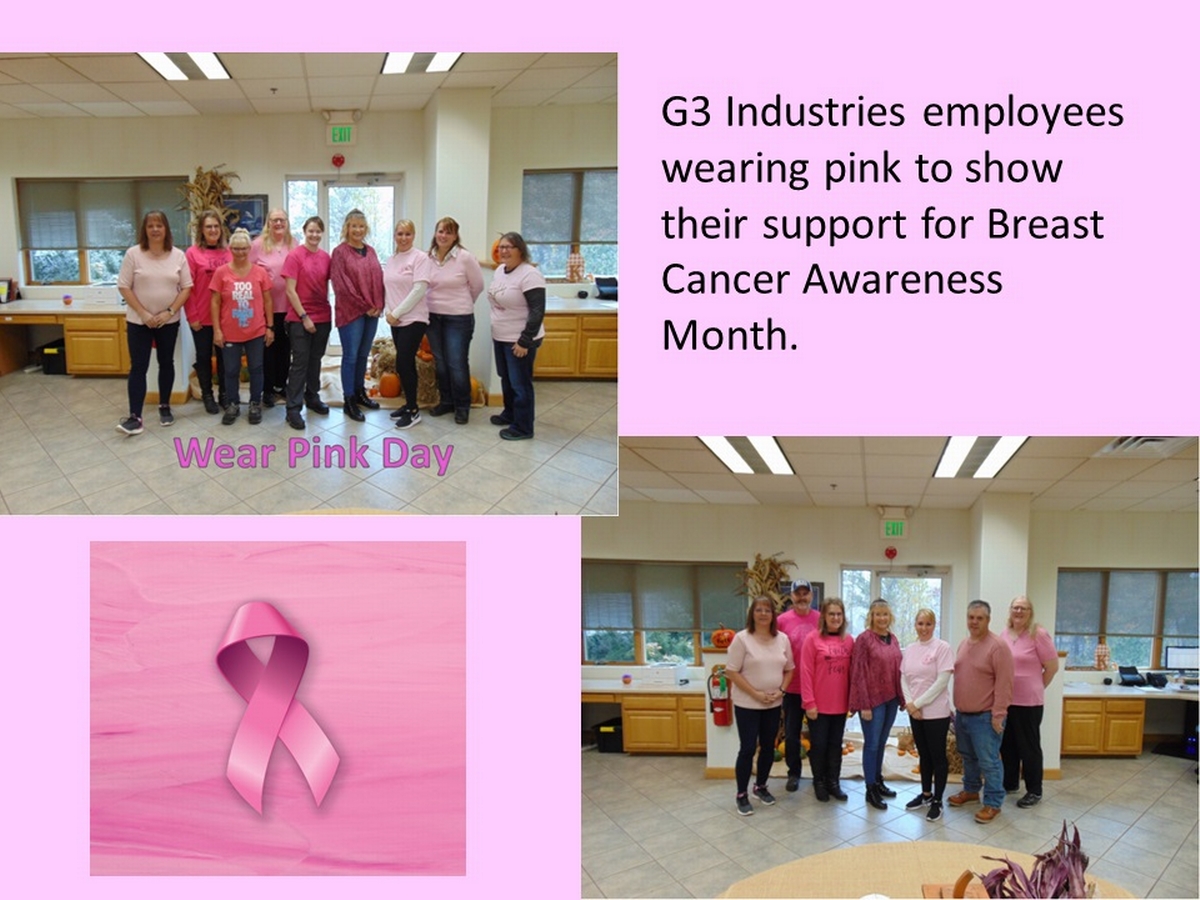 G3 Industries employees wear pink for a day!!