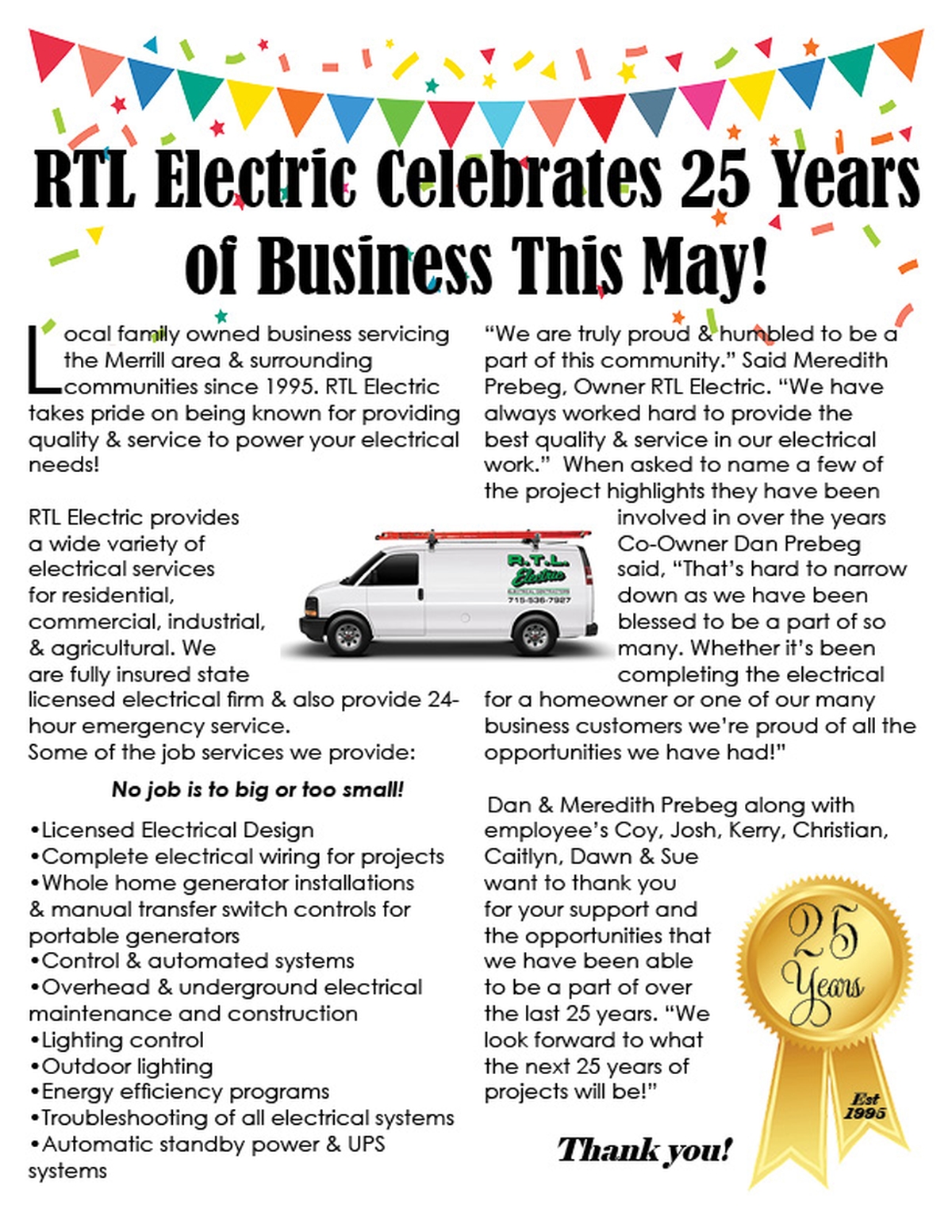 RTL Electric Turned 25 in May!!