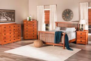 American Mission Slat Bed in Quarter Sawn Oak Color #13