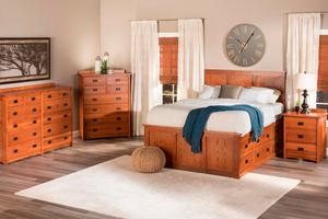 American Mission Slat Bed in Quarter Sawn Oak Color #13