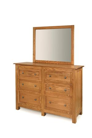 D126 Dresser in Oak #38 With H12601 Mirror