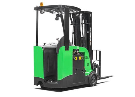 A Series 3 Wheel Electric Lithium-ion Stand-Up Counterbalanced Forklift