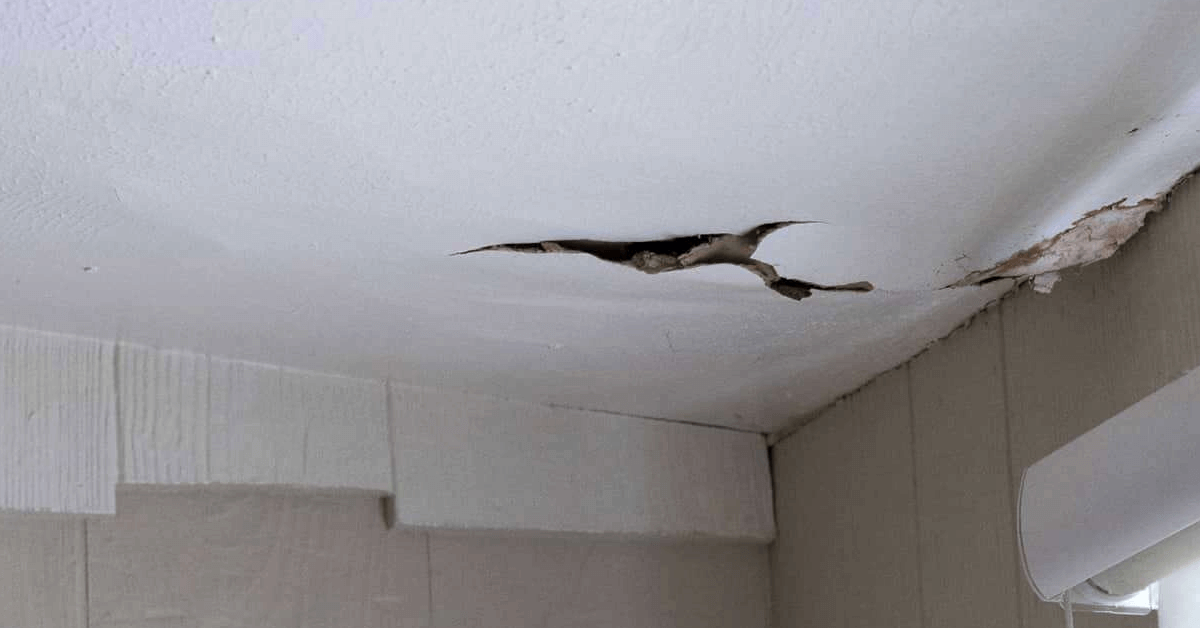 ceiling damage from water leak