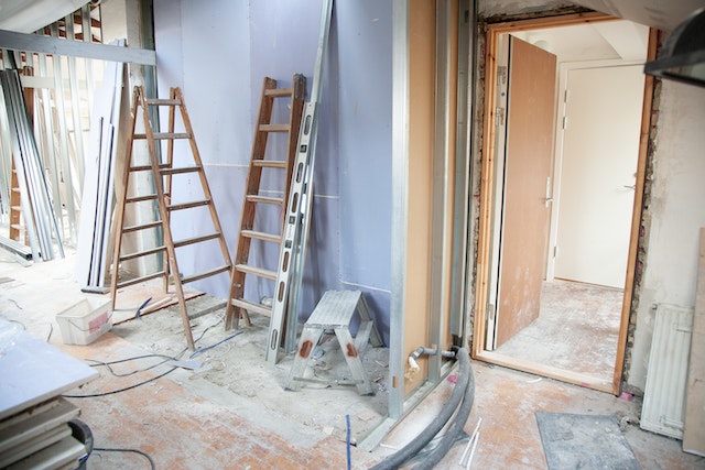 A house during remodeling.